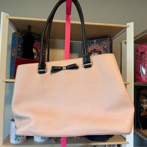 Kate Spade Leather Tote with Black Accents. Fixer upper.